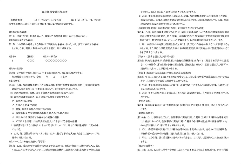 森林経営受委託契約書